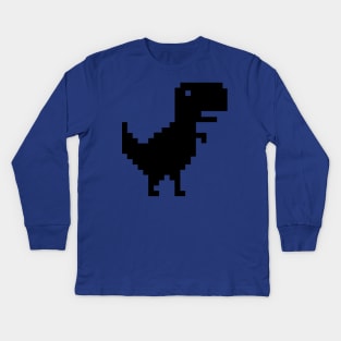 Pixel Dinosaur, No Internet Connection Kids Long Sleeve T-Shirt